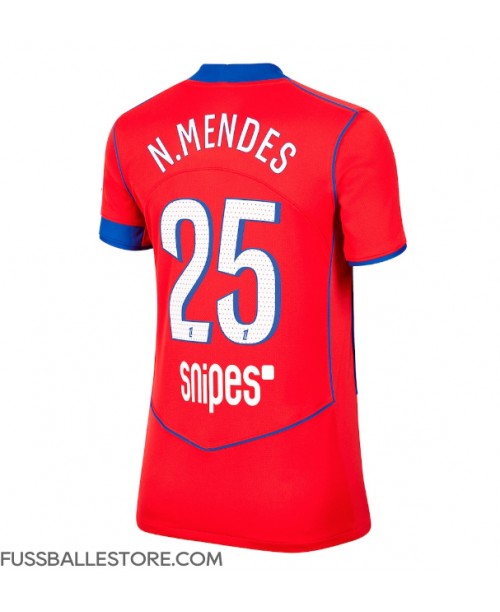 Günstige Paris Saint-Germain Nuno Mendes #25 3rd trikot Damen 2025-26 Kurzarm Günstige Paris Saint-Germain Nuno Mendes #25 3rd trikot Damen 2025-26 Kurzarm